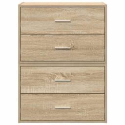 Berkfield Home Cabinets with 2 Drawers 2 pcs Sonoma Oak 60x31x40 cm Engineered Wood in Brown - Size: 60 x 31 x 40 cm - thumbnail 4