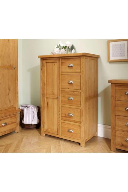 Birlea Woburn 1 Door 5 Drawer Wardrobe Oak in Light Oak - image 1