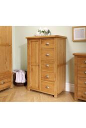 Birlea Woburn 1 Door 5 Drawer Wardrobe Oak in Light Oak - thumbnail 1