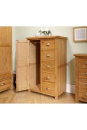 Birlea Woburn 1 Door 5 Drawer Wardrobe Oak in Light Oak - thumbnail 3