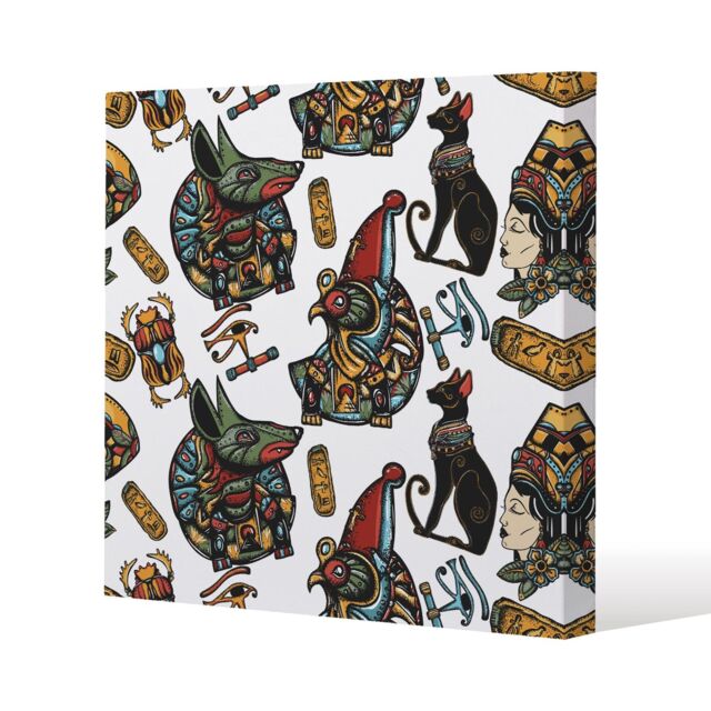Benjamin Tate Design Queen Cleopatra. History background (Canvas Print) / 46 x 46 x 4cm in Natural - Size: 46 x 46 x 4 cm - image 1