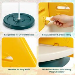 Costway Toy Storage Organizer 3 Tier 360° Revolving Pineapple Shelf 8 Plastic Bins - thumbnail 5