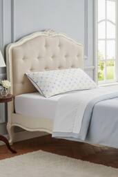 Living and Home Durable Geometric Jacquard Pillow Insert for Back Stomach and Side Sleepers in White - thumbnail 2