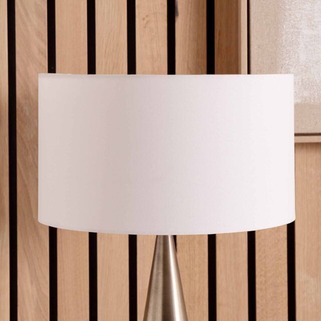 Ruma White Cylinder Poly Cotton Lampshade for Table Lamps & Floor Lamps - Size: 16 inches - image 1