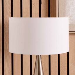 Ruma White Cylinder Poly Cotton Lampshade for Table Lamps & Floor Lamps - Size: 16 inches - thumbnail 1