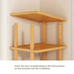 Kelvenix 6-Tier Bamboo Frame Vertical Shoes Storage Rack in Brown - Size: 0.6m2 - thumbnail 2