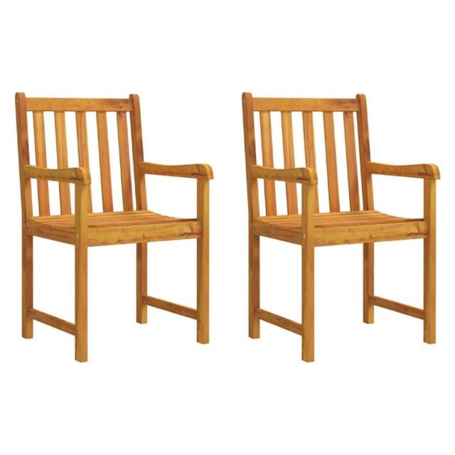 Berkfield Home Garden Chairs 2 pcs Solid Acacia Wood in Brown - image 1
