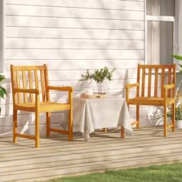 Berkfield Home Garden Chairs 2 pcs Solid Acacia Wood in Brown - thumbnail 2
