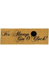 Artsy Mats LONG It's Always Gin O'Clock Doormat in Beige - Size: 40 cm x 120 cm - thumbnail 1