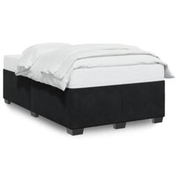 Berkfield Home Bed Frame without Mattress Black¬†Double Velvet in Black - Size: Double - thumbnail 1