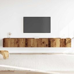 Berkfield Home 3 Piece TV Cabinet Set Wall-mounted Old Wood Engineered Wood - thumbnail 3
