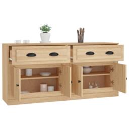 Berkfield Home Sideboards 2 pcs Sonoma Oak Engineered Wood in Light Tan - thumbnail 5