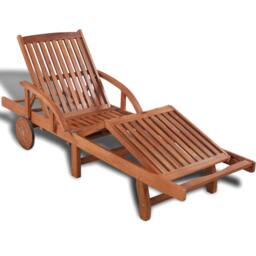 Berkfield Home Sun Lounger Solid Acacia Wood in Brown - thumbnail 2