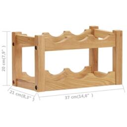 Berkfield Home Wine Rack for 6 Bottles 37x21x21 cm Solid Oak Wood in Brown - Size: 37 x 21 x 21 cm - thumbnail 5
