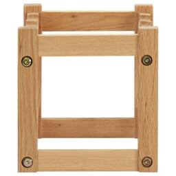 Berkfield Home Wine Rack for 6 Bottles 37x21x21 cm Solid Oak Wood in Brown - Size: 37 x 21 x 21 cm - thumbnail 3
