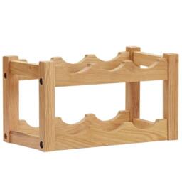 Berkfield Home Wine Rack for 6 Bottles 37x21x21 cm Solid Oak Wood in Brown - Size: 37 x 21 x 21 cm - thumbnail 1