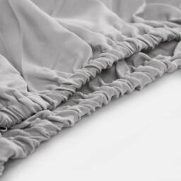 OHS Plain Bed Sheet Microfibre Deep Fitted Soft in Silver - Size: Double - thumbnail 3