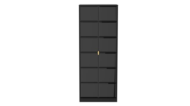 Ready Assembled 2 U Metro 2 Door Wardrobe (Ready Assembled) in True Black - Size: Large - image 1