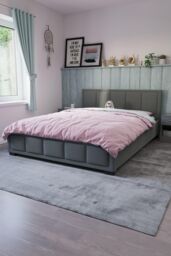 Home Discount Vida Designs Vanita Bed Frame Linen Fabric UKFR Storage Furniture in Dark Grey - Size: King - thumbnail 1