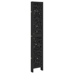 Berkfield Home Room Divider 5 Panels Black Solid Wood Paulownia - thumbnail 5