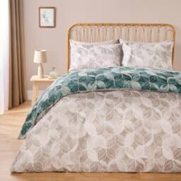 OHS Geo Duvet Cover Set Quilt Pillowcase Watercolour Soft Bedding in Green - Size: King - thumbnail 6