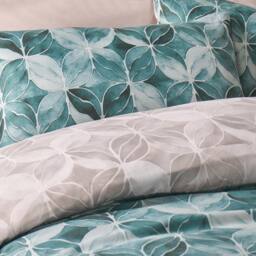 OHS Geo Duvet Cover Set Quilt Pillowcase Watercolour Soft Bedding in Green - Size: King - thumbnail 3