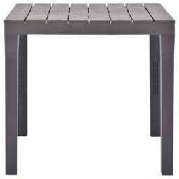 Berkfield Home Garden Table Mocca 78x78x72 cm Plastic in Grey - Size: 78 x 78 x 72 cm - thumbnail 3