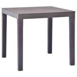 Berkfield Home Garden Table Mocca 78x78x72 cm Plastic in Grey - Size: 78 x 78 x 72 cm - thumbnail 2