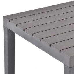 Berkfield Home Garden Table Mocca 78x78x72 cm Plastic in Grey - Size: 78 x 78 x 72 cm - thumbnail 4