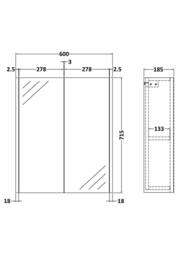 Balterley Winshill Mirror - Blue - 600mm - thumbnail 5