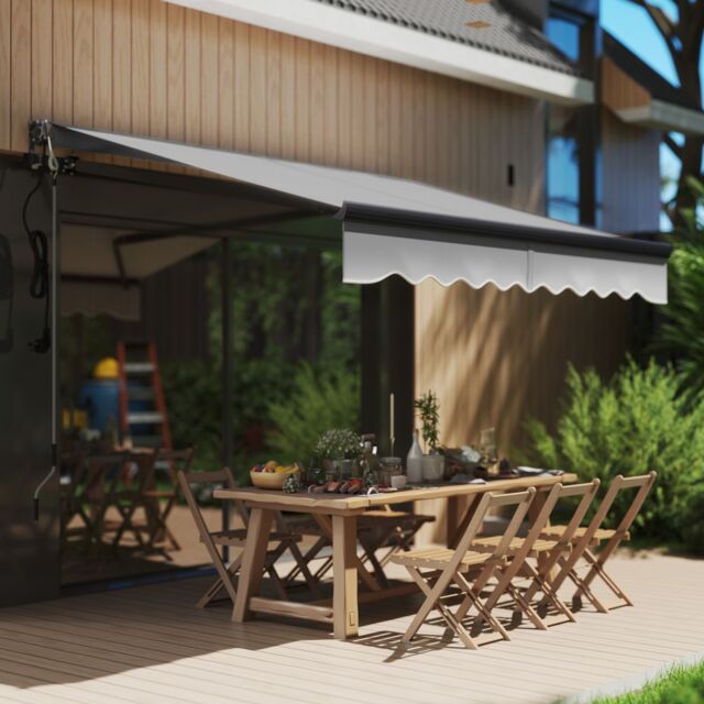 OUTSUNNY 2.5 x 2m Electric Retractable Awning w/ Aluminium Frame Dark Grey - image 1
