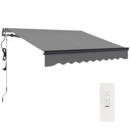 OUTSUNNY 2.5 x 2m Electric Retractable Awning w/ Aluminium Frame Dark Grey - thumbnail 2
