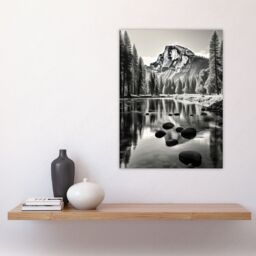 Artery8 Majestic Yosemite Valley Iconic Half Dome Black & White Photo Photography Large Wall Unframed Art Poster Print Thick Paper 18X24 Inch - thumbnail 4