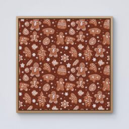 Warren Reed - Designer Gingerbread Cookies Framed Canvas in Light Brown - Size: w40 inch x h40 inch - thumbnail 1