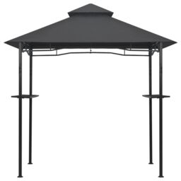 Berkfield Home BBQ Gazebo 240x150x255 cm Anthracite Steel in Black - Size: 240 x 150 x 255 cm - thumbnail 3