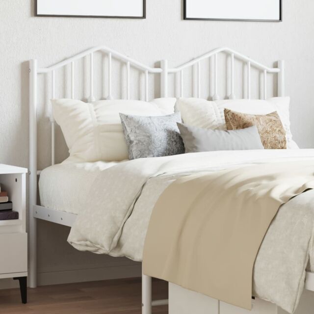 Berkfield Home Metal Headboard White 120 cm in Black - image 1