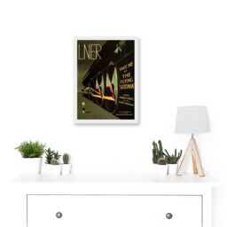 Artery8 Travel LNER Railway Flying Scotsman UK Locomotive Vintage Advert Train Artwork Framed Wall Art Print A4 in White - thumbnail 2