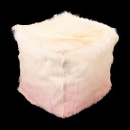 Native Natural Goatskin Ombre Pouf (Cover Only) in Pink - thumbnail 2