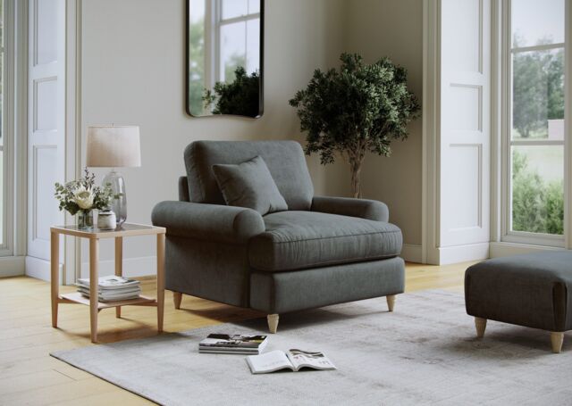 The Great Sofa Company Beatrice Armchair Faro Slate in Grey
