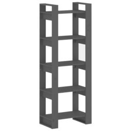 Berkfield Home Book Cabinet/Room Divider Grey 60x35x160 cm Solid Wood - Size: 60 x 35 x 160 cm - thumbnail 2