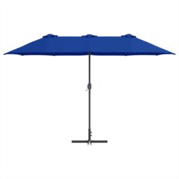 Berkfield Home Garden Parasol Blue 380 x 196 x 235 cm Powder-coated steel - thumbnail 5