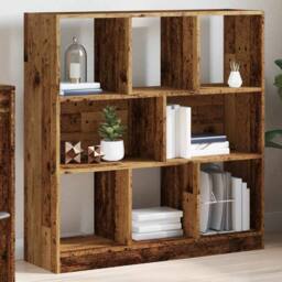 Berkfield Home Book Cabinet Old Wood 97.5x29.5x100 cm Engineered Wood in Brown - thumbnail 4