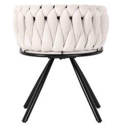 Matteo Set of 4 Beige Velvet Dining Chairs - 360 Swivel & Metal Legs - thumbnail 9