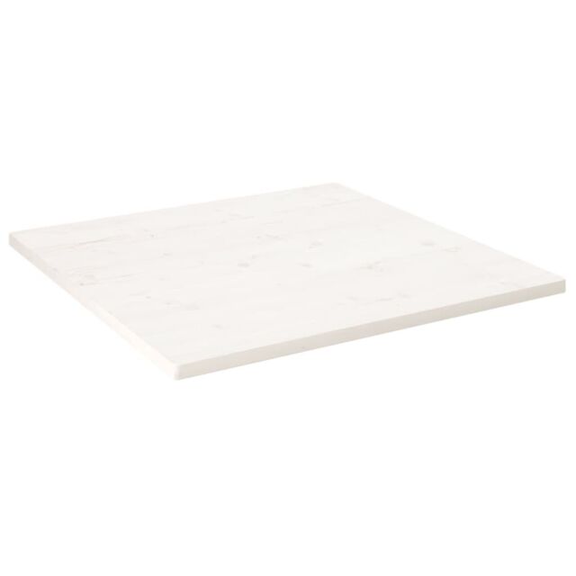 Berkfield Home Table Top White 70x70x2.5 cm Solid Wood Pine Square - image 1