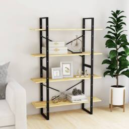 Berkfield Home Decorative 4-Tier Book Cabinet 100x30x140 cm Solid Pine Wood in Brown - Size: 100 x 30 x 140 cm - thumbnail 1