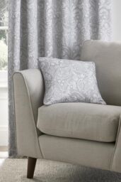 Dreams & Drapes 'Aveline' 100% Cotton Filled Cushion in Grey - Size: 43 cm x 43 cm