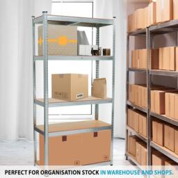 EONLION 3 x 5 Tier Metal Shelf Storage Unit Shelving in Silver - Size: 1000mm × 2000mm - thumbnail 5