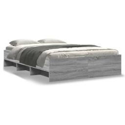 Berkfield Home Bed Frame without Mattress Grey Sonoma 120x200 cm Engineered Wood - Size: Small Double - thumbnail 2