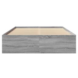 Berkfield Home Bed Frame without Mattress Grey Sonoma 120x200 cm Engineered Wood - Size: Small Double - thumbnail 5