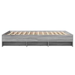 Berkfield Home Bed Frame without Mattress Grey Sonoma 120x200 cm Engineered Wood - Size: Small Double - thumbnail 6